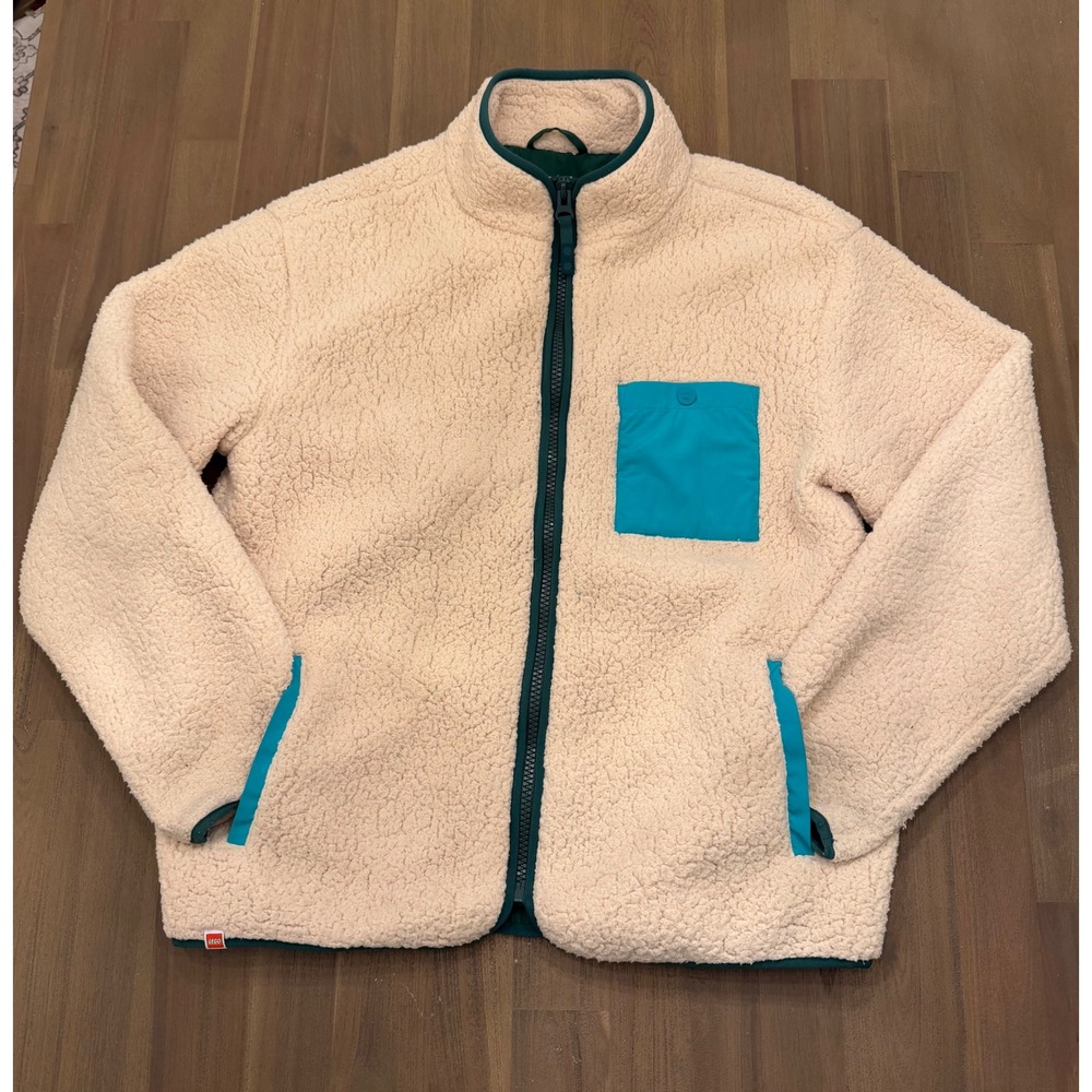 LEGO x Target Fleece Jacket Cream Teal Full‎ Zip Kids Size M